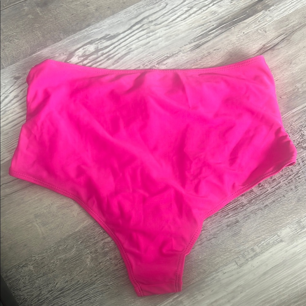 Vibrant Pink High-Waisted Bikini Bottom - Picture 3 of 3